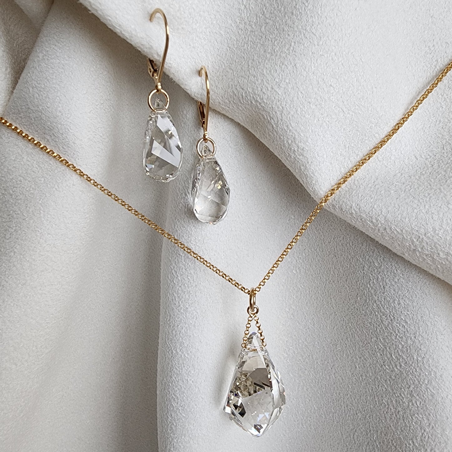 Swarovski 30mm Helix Crystal Necklace | 14k Gold Filled