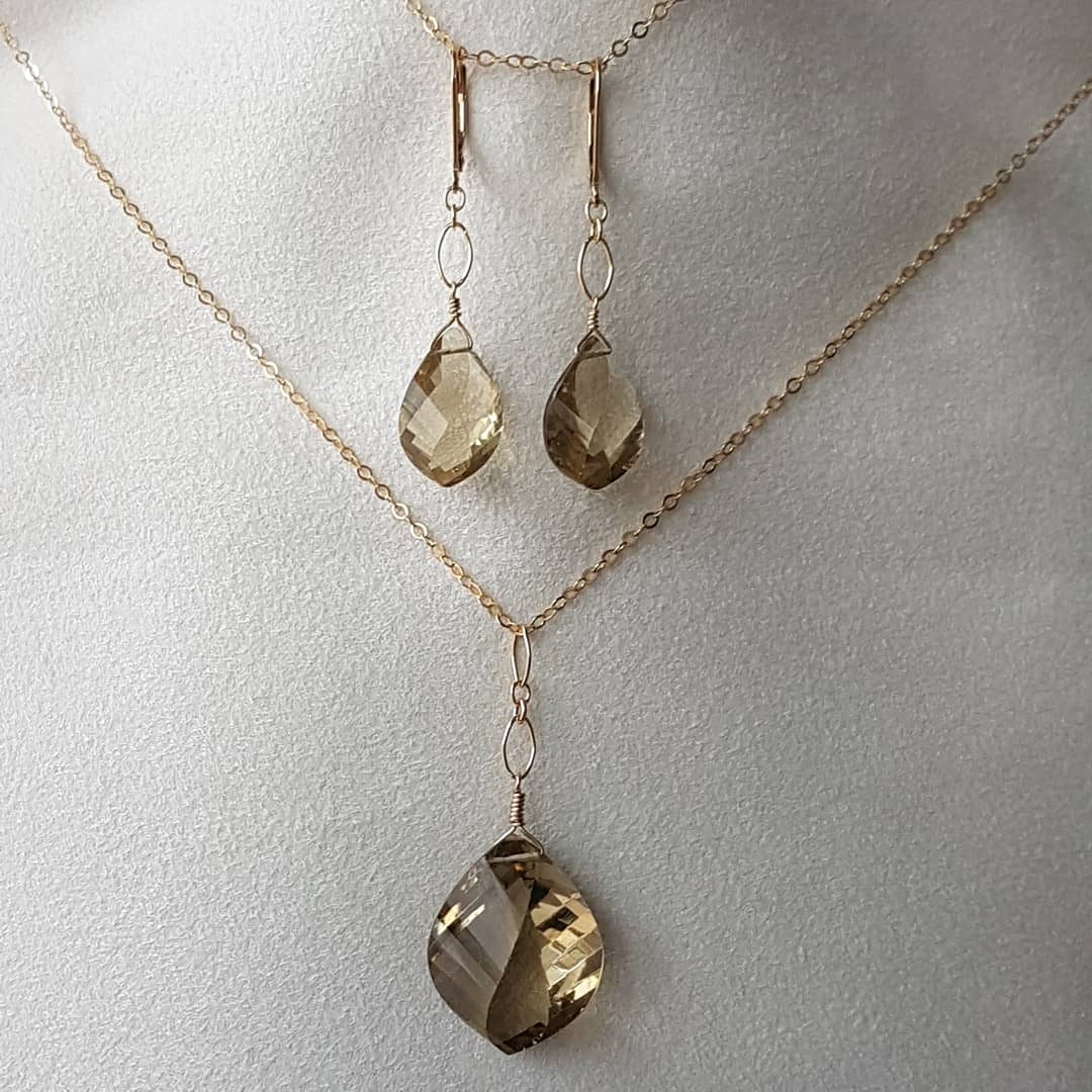 Yin-yang Smoky Lemon Quartz Pendant