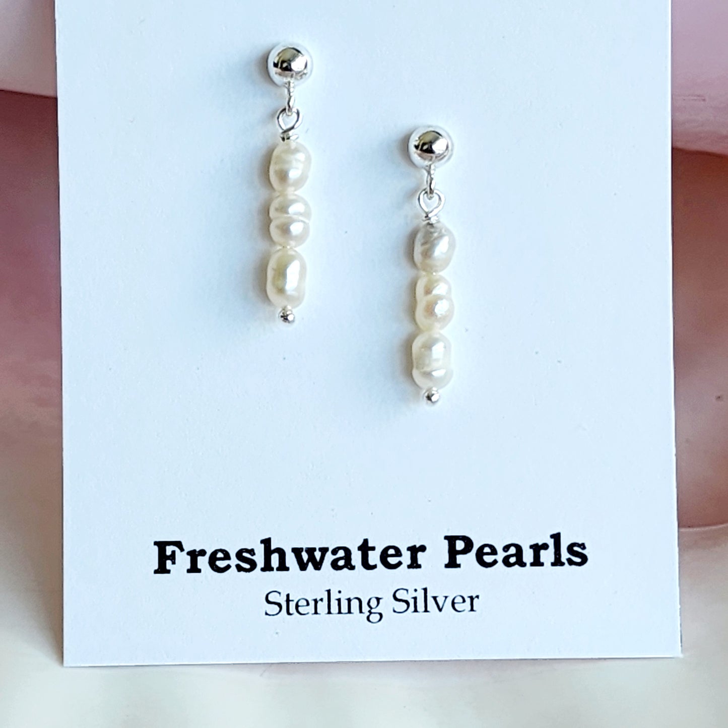 Freshwater Petite Pearl Stack Earrings | Sterling Silver