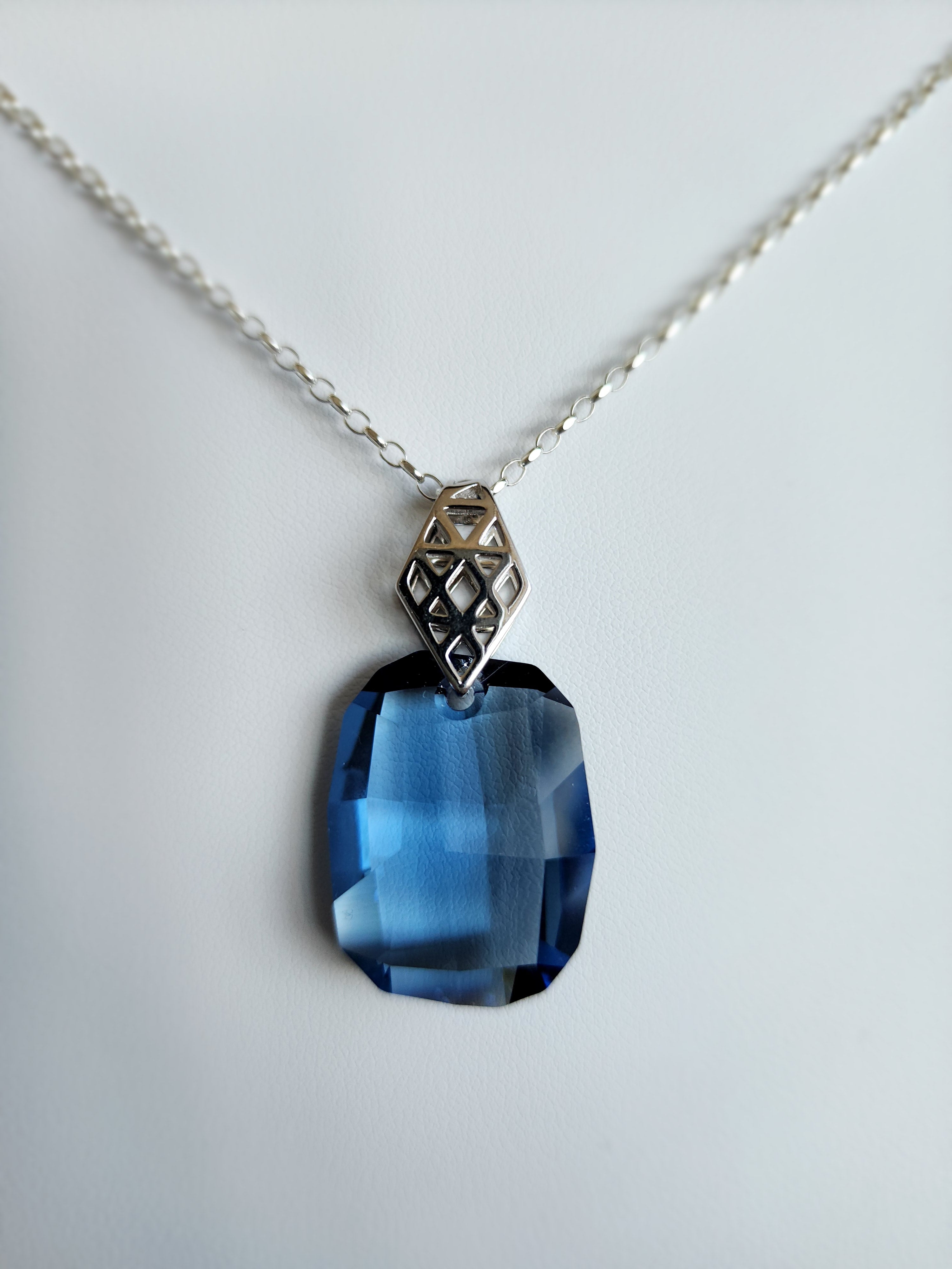 Swarovski blue crystal pendant on sale necklace