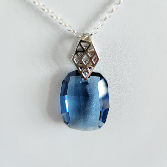 Swarovski Denim Blue Graphic Crystal Pendant