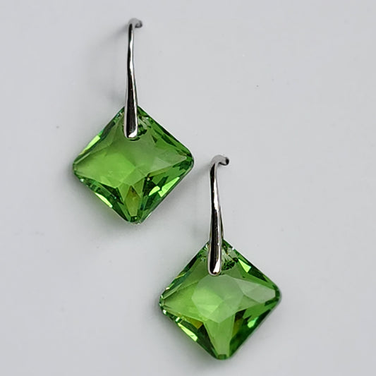 Swarovski Princess Cut Crystal Earrings