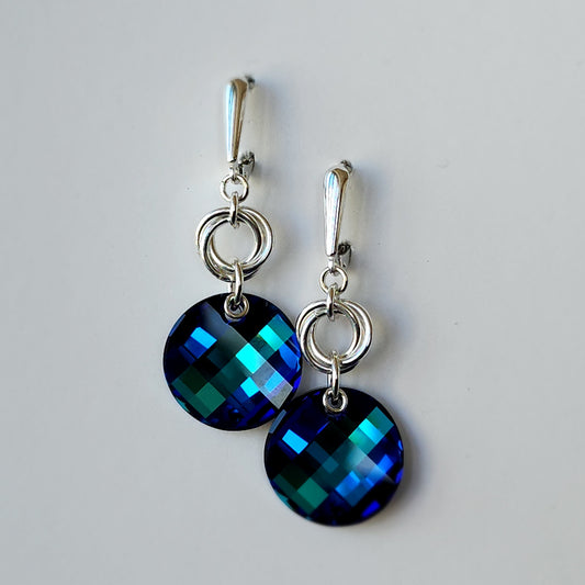 Swarovski Bermuda Blue Twist Crystal Earrings