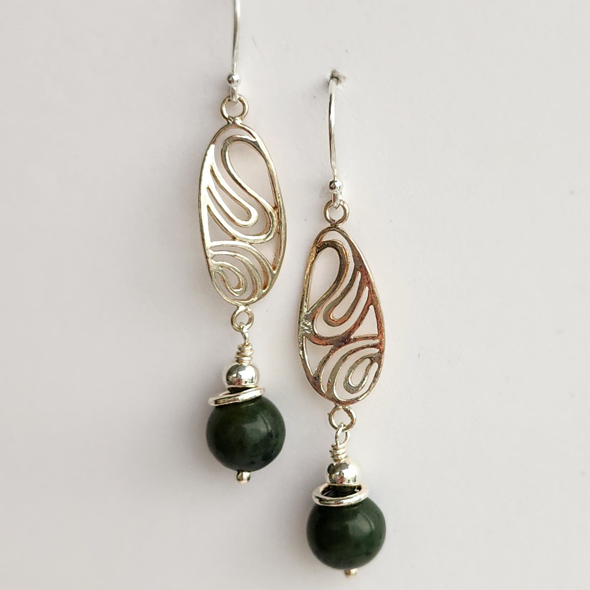 BC Jade Twist Earrings - Sterling Silver