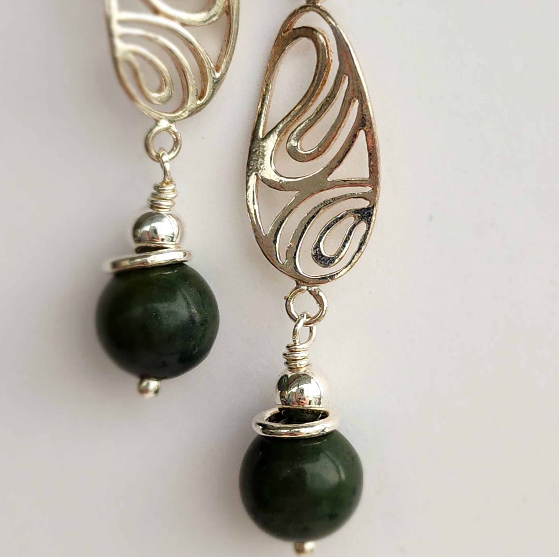 BC Jade Twist Earrings - Sterling Silver