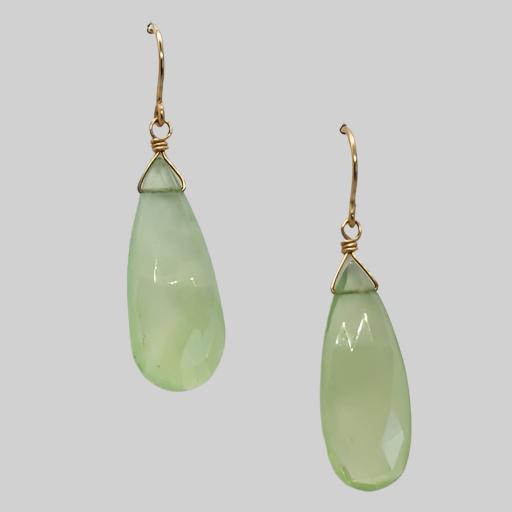 Pale Green Chalcedony Earrings | 14kt Gold Filled