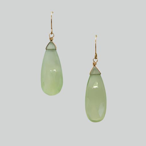 Pale Green Chalcedony Earrings | 14kt Gold Filled