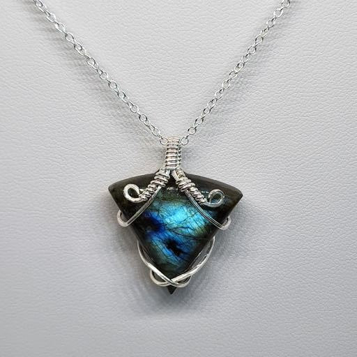 Labradorite Triangle Wire Wrap | Sterling Silver