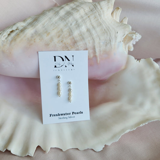 Freshwater Petite Pearl Stack Earrings | Sterling Silver