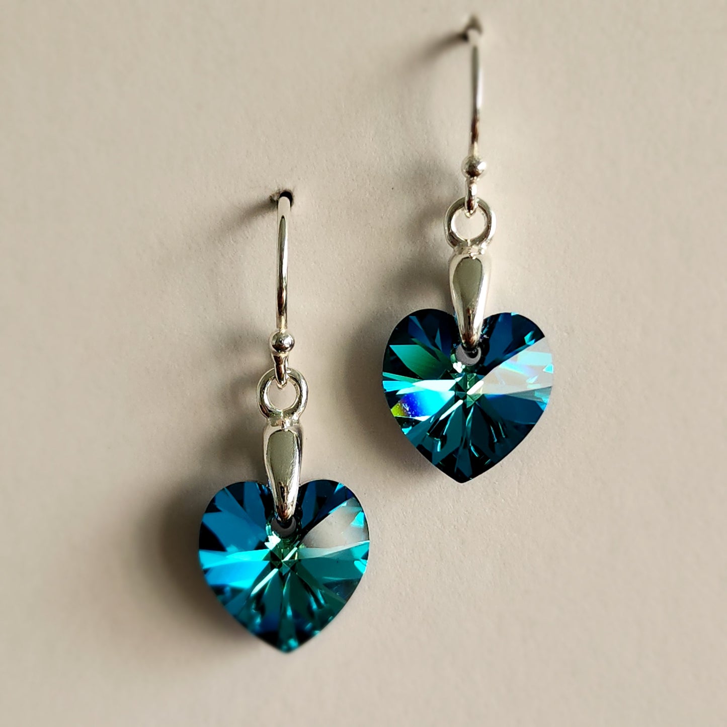 Swarovski Bermuda Blue Petite Crystal Heart Earrings