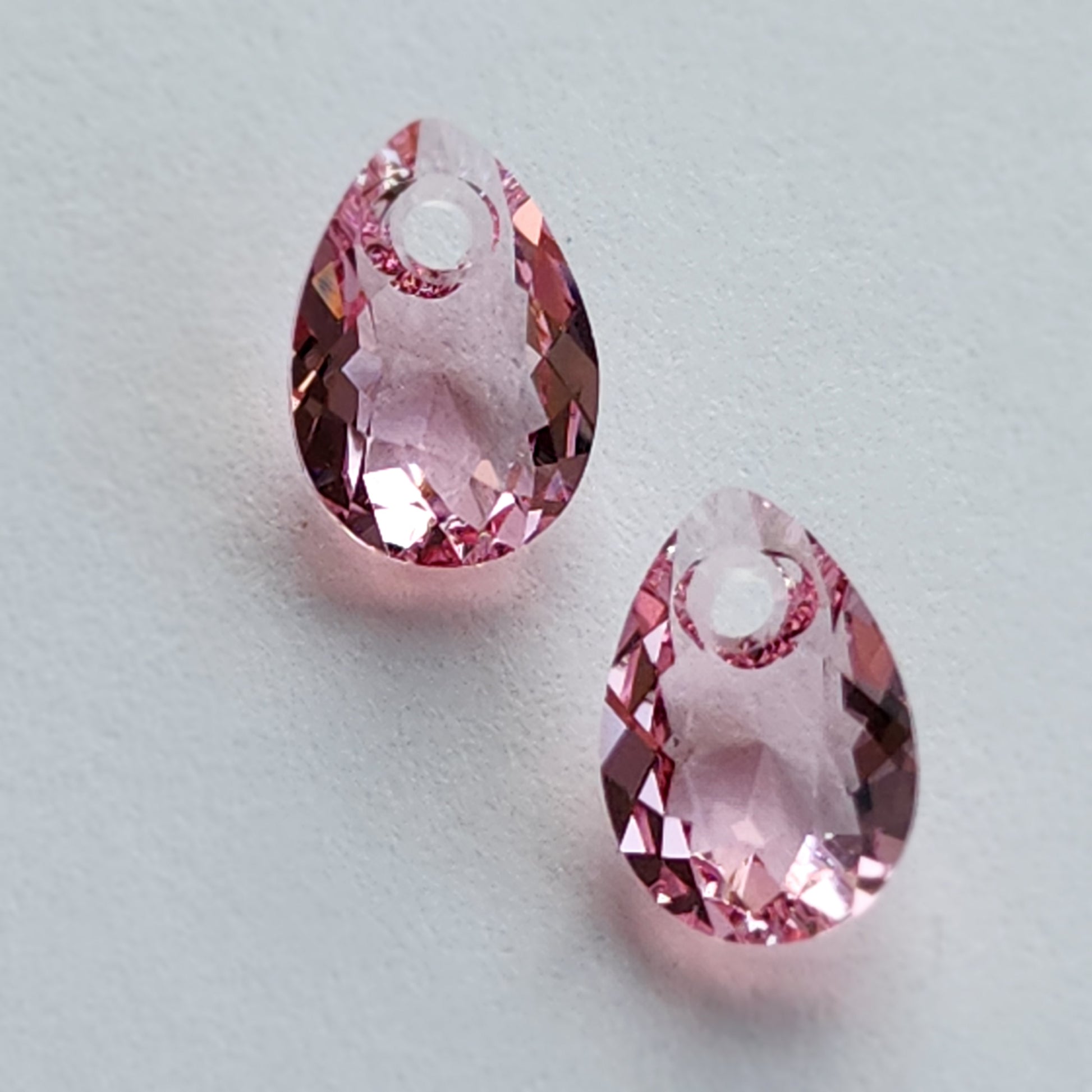 Swarovski Light Rose Petite Pear Crystal Earrings